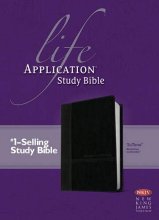 Cover art for NKJV Life Application Study Bible, Second Edition (Red Letter, LeatherLike, Black/Onyx)