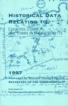 Cover art for Historical data relating to counties, cities, and towns in Massachusetts