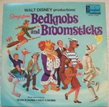 Cover art for Walt Disney Productions' Songs From Bedknobs and Broomsticks / Music and Lyrics by Richard M. Sherman & Robert B. Sherman