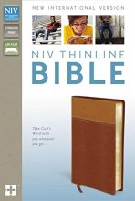 Cover art for NIV, Thinline Bible, Imitation Leather, Tan/Brown, Red Letter Edition