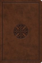 Cover art for ESV Study Bible, Personal Size (TruTone, Brown, Mosaic Cross Design)