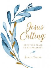 Cover art for Jesus Calling: Enjoying Peace in His Presence, large text cloth botanical, with full Scriptures