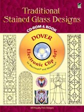 Cover art for Traditional Stained Glass Designs CD-ROM and Book (Dover Electronic Clip Art)