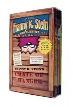 Cover art for Franny K. Stein's Crate of Danger: Lunch Walks Among Us; Attack of the 50-Ft. Cupid; The Invisible Fran; The Fran That Time Forgot (Franny K. Stein, Mad Scientist)
