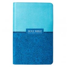 Cover art for KJV Holy Bible, Giant Print Standard Bible, Two-Tone Blue Faux Leather Bible w/Ribbon Marker, Red Letter Edition, King James Version