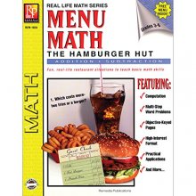 Cover art for Menu Math, The Hamburger Hut: Addition & Subtraction (Real-Life Math), Grades 3-6