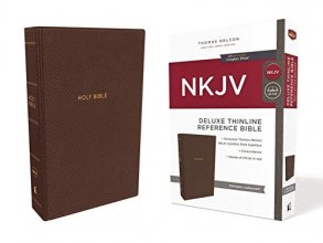 Cover art for NKJV, Deluxe Thinline Reference Bible, Leathersoft, Brown, Red Letter, Comfort Print: Holy Bible, New King James Version