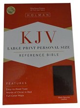 Cover art for KJV Large Print Personal Size Reference Bible, Black Genuine Leather