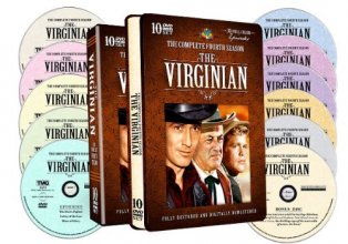 Cover art for The Virginian: Season 4 - 30 Full Color Episodes - 10 DVD In a Special Embossed Tin!