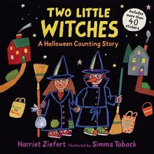 Cover art for Two Little Witches: A Halloween Counting Story Sticker Book