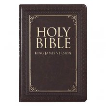 Cover art for KJV Holy Bible, Thinline Large Print, Dark Brown Faux Leather w/Thumb Index and Ribbon Marker, Red Letter, King James Version