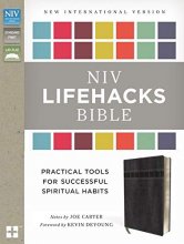 Cover art for NIV, Lifehacks Bible, Leathersoft, Gray: Practical Tools for Successful Spiritual Habits