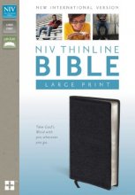Cover art for NIV, Thinline Bible, Large Print, Bonded Leather, Black, Red Letter Edition