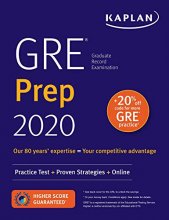 Cover art for GRE Prep 2020: Practice Tests + Proven Strategies + Online (Kaplan Test Prep)