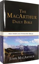 Cover art for NASB - The MacArthur Daily Bible - Brown LeatherSoft - Comfort Print - Read the Bible in One Year with Study Notes from John MacArthur - Signature Series