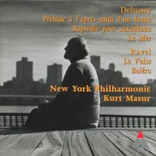 Cover art for Debussy: Prelude to the Afternoon of a Faun; Rhapsody for Orch. & Saxophone; La Mer / Ravel: La valse; Bolero