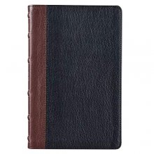 Cover art for KJV Holy Bible, Standard Size, Premium Full Grain Leather Red Letter Edition - Thumb Index & Ribbon Marker, King James Version, Black/Saddle Tan