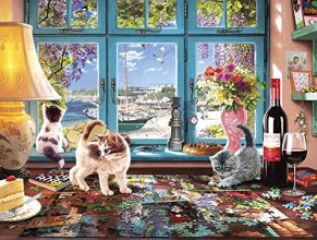 Cover art for Buffalo Games - Cats Collection - Puzzler's Desk - 750 Piece Jigsaw Puzzle, Multicolor