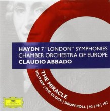 Cover art for Haydn: 7 "London" Symphonies with Claudio Abbadio and the Chamber Orchestra of Europe (Miracle; Military; Clock; Drum Roll; 93; 98; 102)