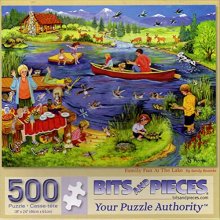 Cover art for Family Fun at The Lake by Sandy Rusinko 500 Piece Puzzle