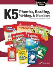 Cover art for Homeschool K5 Phonics, Reading, Writing and Numbers Curriculum Lesson Plans - Abeka 5 Year Old Kindergarten Teacher Lesson Plan Guide