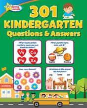 Cover art for Active Minds - 301 Questions & Answers Kindergarten Activity Workbook - Math, Science, Language Arts and More!