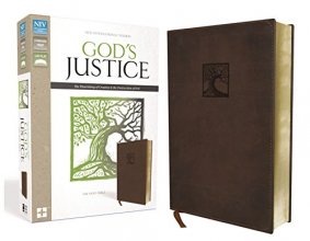 Cover art for NIV, God's Justice Bible, Leathersoft, Brown: The Flourishing of Creation and the Destruction of Evil
