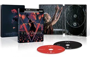 Cover art for V for Vendetta Limited Edition SteelBook 4K Ultra HD Blu-ray/Blu-ray + Digital