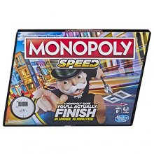 Cover art for MONOPOLY Speed Board Game, Play in Under 10 Minutes, Fast-Playing Board Game for Ages 8 and Up, Game for 2-4 Players