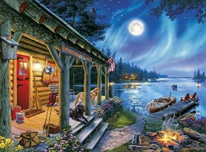 Cover art for Buffalo Games - Darrell Bush - Moonlight Lodge - 1000 Piece Jigsaw Puzzle