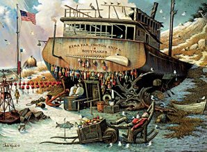 Cover art for Buffalo Games - Charles Wysocki - Where The Buoys are - 1000 Piece Jigsaw Puzzle, Yellow