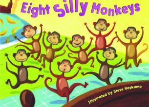 Cover art for Eight Silly Monkeys Board Book