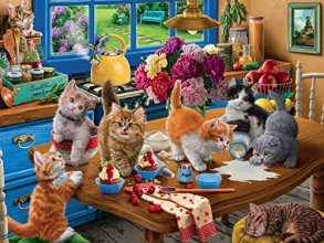 Cover art for Ceaco - Paws Gone Wild - Kittens in The Kitchen - 550 Piece Jigsaw Puzzle