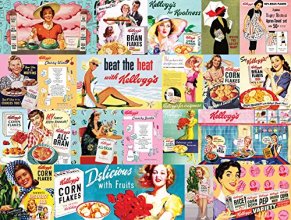 Cover art for Kellogg's Retro Through The Years 550 Piece Puzzle for Adults Vintage Advertising, 24x18 inch Jigsaw by KI Puzzles