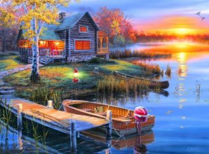Cover art for Darrell Bush: Autumn at the Lake 1000pc Jigsaw Puzzle