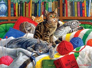 Cover art for Buffalo Games - Hautman Brothers - Library Kitties - 1000 Piece Jigsaw Puzzle