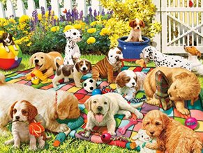 Cover art for Buffalo Games - Puppy Playground - 750 Piece Jigsaw Puzzle Multicolor, 24"L X 18"W