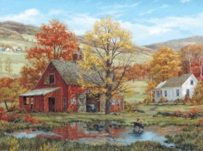 Cover art for White Mountain Puzzles Friends in Autumn - 1000 Piece Jigsaw Puzzle