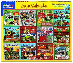 Cover art for White Mountain Puzzles Farm Calendar, 1000 Piece Jigsaw Puzzle