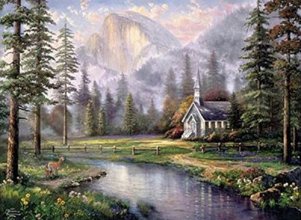 Cover art for Valley Chapel Thomas Kinkade 1000 Piece Puzzle