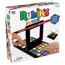 Cover art for University Games Rubik's Race Game, Head To Head Fast Paced Square Shifting Board Game Based On The Rubiks Cubeboard, for Family, Adults and Kids Ages 7 and Up, Black
