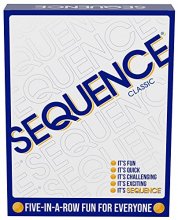 Cover art for SEQUENCE- Original SEQUENCE Game with Folding Board, Cards and Chips by Jax ( Packaging may Vary ) White, 10.3" x 8.1" x 2.31"