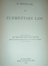 Cover art for A Manual of Elementary Law (1894)