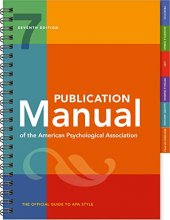 Cover art for Publication Manual of the American Psychological Association: 7th Edition, Official, 2020 Copyright (7th Edition, 2020 Copyright)