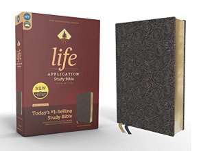 Cover art for NIV, Life Application Study Bible, Third Edition, Bonded Leather, Navy Floral, Red Letter