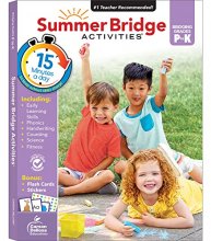 Cover art for Summer Bridge Activities PreK-K Workbooks, Ages 4-5, Math, Phonics, Handwriting, Science, Summer Learning Kindergarten Workbooks With Flash Cards (160 pgs)