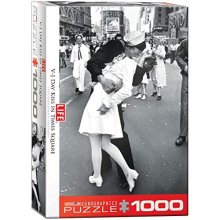 Cover art for EuroGraphics Kissing on VJ Day Life Magazine (1000 Piece) Puzzle (6000-0820) , Blue