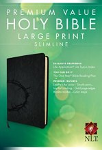 Cover art for Premium Value Slimline Bible Large Print NLT, Crown (LeatherLike, Onyx)