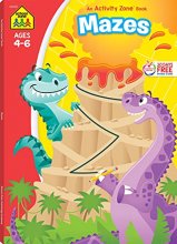 Cover art for School Zone - Mazes Workbook - 96 Pages, Ages 4 to 6, Preschool, Kindergarten, Mazes Puzzles, Wide Paths, Problem-Solving, and More (School Zone Activity Zone® Workbook Series)