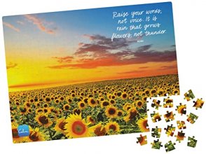 Cover art for 300-Piece Calm Jigsaw Puzzle for Relaxation, Stress Relief, and Mood Elevation, for Adults and Kids Ages 8 and up, Sunflower Fields